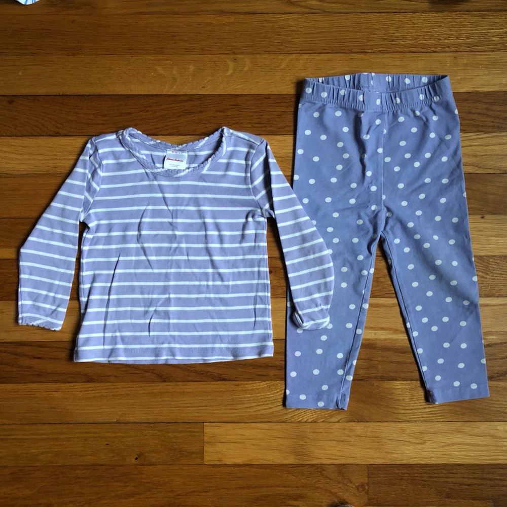 Hanna Andersson 2T Top and Pants set, light purple